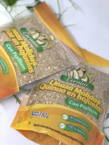 Fibra Linaza molida, quinua en hojuelas con psyllium x 150g